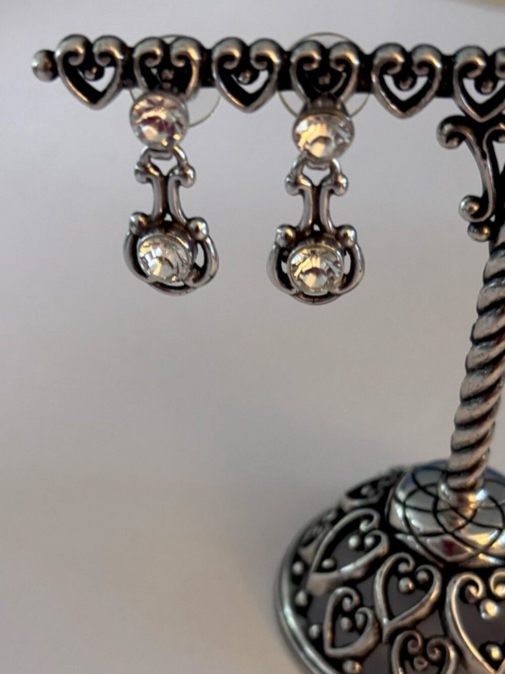 Brighton Twilight Crystal Silver Dangle Drop Earrings - Retired and Beautiful